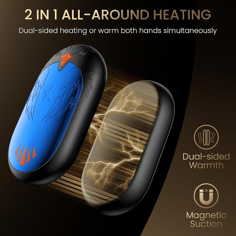 VTHW Magnetic Hand Warmers Rechargeable 2 Pack, Ergonomic Electric Hand Warmer, Up to 24hrs, Pocket Size Handwarmers,Warm Gifts for Raynauds, Golf, Men Women - Image 3